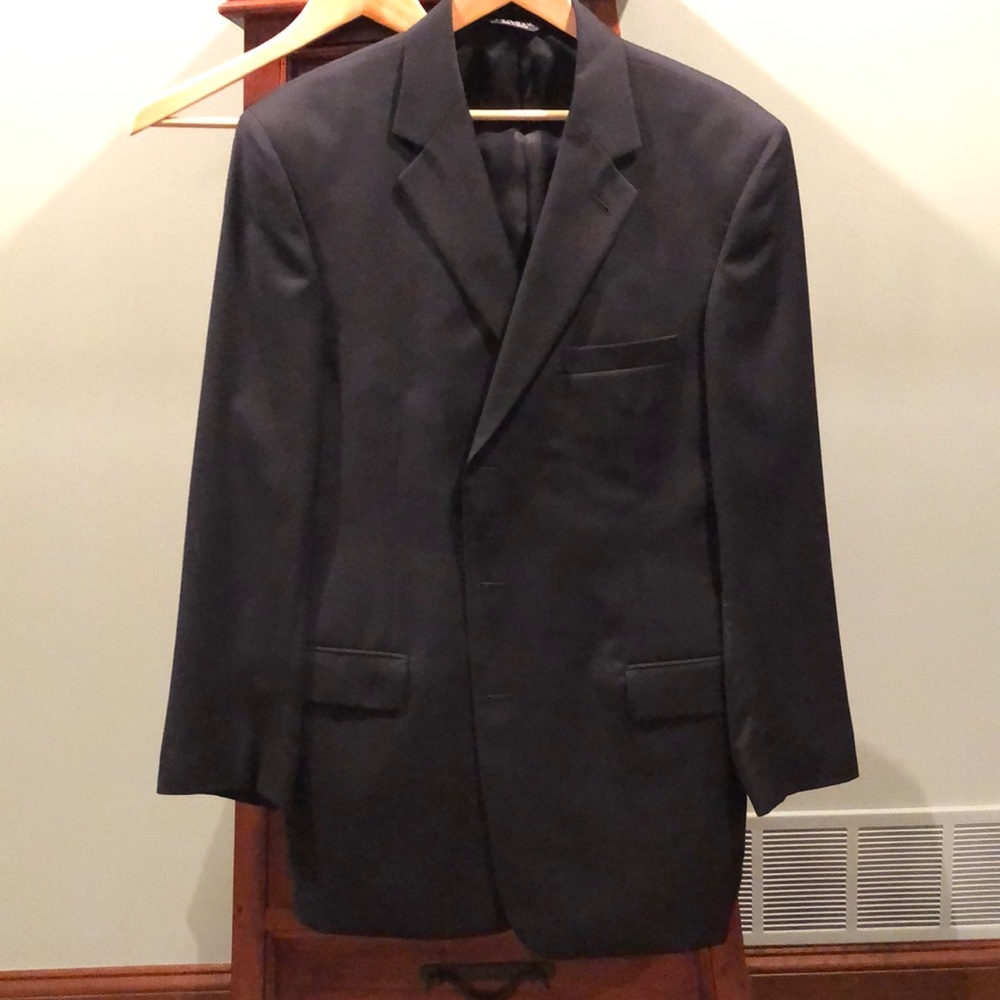Jos A Bank Black Three-Button Suit